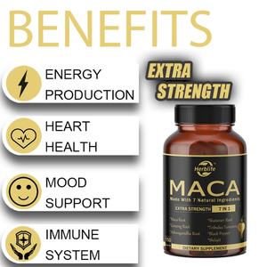 Capsules de racine de maca 7 en 1 avec ashwagandha, shatavari et poivre noir, énergie naturelle, performance, soutien cardiaque, immunitaire et de l'humeur - Product Image 3