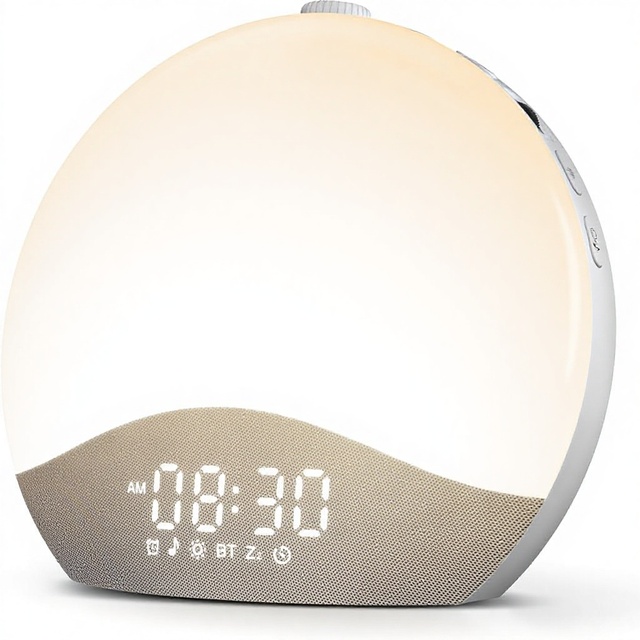 Ecozy Sunrise Alarm Clock White Noise Sound Machine 26 Soothing Sounds 17 Night Lights Wake up Sunlight Loudspeaker