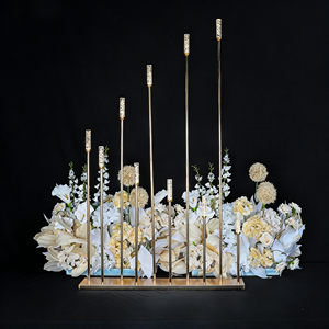 Decoración de Escenario para Bodas LANJO, Luces LED para Pasillo, Decoración de Boda Dorada, Luces LED Metálicas para Eventos de Boda y Compromiso - Product Image 1