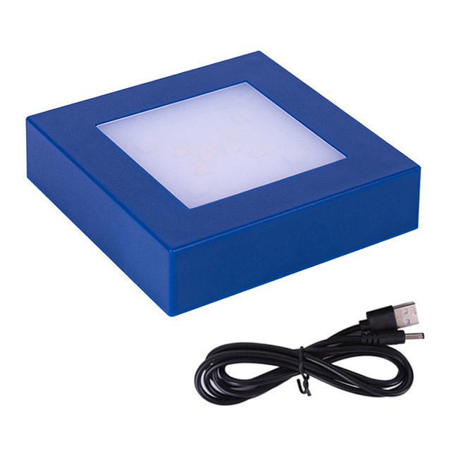 8*8cm ABS Multimodal Multicolor Light square Led Display Base Stand Wholesale 3d Crystal Led Light Base