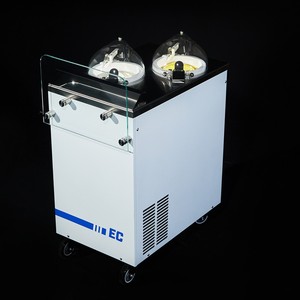 New 2 chậu liên tục churning Gelato Máy displayable tự động thép không gỉ <span class=keywords><strong>Ice</strong></span> <span class=keywords><strong>Cream</strong></span> Maker cho cafe sữa chua trái cây - Product Image 2