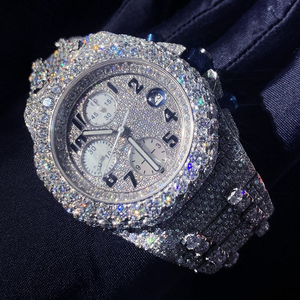 Reloj Vvs Moissanite para hombre, probador de diamantes aprobados, números romanos, reloj mecánico de cuerda automática de alta calidad helado - Product Image 3