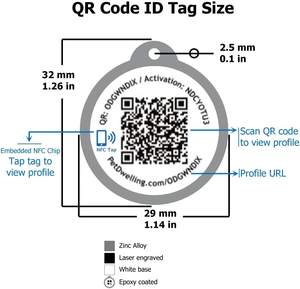 렌더링 Dropship 제품 스테인레스 스틸 소음 없음 로고 개인화 된 개 ID 애완 동물을위한 Tags - Product Image 5