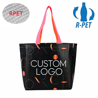 Sac en RPET laminé en matériau recyclé écologique, cousu et laminé, avec logo personnalisé, réutilisable, pour les achats et les cadeaux, idéal pour les entreprises éco-responsables