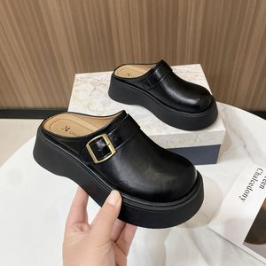 Sandalias <span class=keywords><strong>Birkenstock</strong></span> de Plataforma Estilo Japonés para Mujer, Zuecos de Cuero Pequeños con Punta Cerrada para Primavera/Verano, Mules para Mujer - Product Image 6