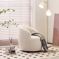 Fauteuil pivotant ergonomique, doux et confortable, pivotant à 360 degrés, fauteuil rond à accoudoirs pour salon