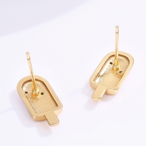 Orecchini smaltati gioielli graziosi orecchini a bottone gelato gioielli placcati in oro per le donne - Product Image 5