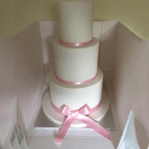 Traditional Large Personalised Luxury White Round Tall Elegant Favour Bridal Cardboard <b>Wedding</b> Cake <b>Box</b> - Product Image 5