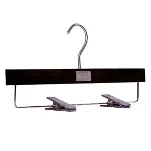 Export Quality Metal Hooks brand wood pants hanger with clips