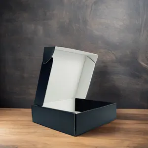 Custom Luxury Black Cardboard Paper Box with Gold Foil Stamping Rigid Box Shirt Packaging featuring Embossing Printing