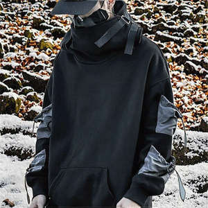 Sweat à capuche polaire doublé oversize pour homme, couleur unie, style streetwear, décontracté, pour l'hiver - Product Image 3