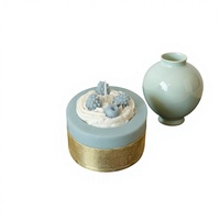 Bougie artisanale en cire de soja en forme de gâteau, romantique, mignonne, cadeau pour fille, chambre à coucher, sans fumée, parfumée, boîte cadeau d'anniversaire, fête