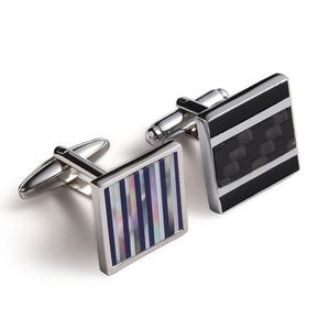 Diseño Gratuito, 2 Piezas, Mancuernillas para Camisa de Traje de Hombre, Color Plata y Negro, Esmalte Suave, Logotipo Metálico - Product Image 2