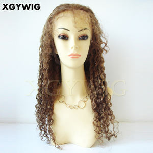 10 "-26" Stock 100% cheveux humains brésiliens vierges 8/613 couleur de surbrillance Transparent profond bouclé célébrité longue <span class=keywords><strong>blonde</strong></span> pleine dentelle perruques - Product Image 4