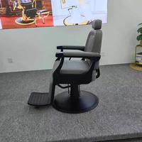 Fauteuil de Barbier/Styliste Ergonomique Moderne de Haute Qualité pour Salon de Beauté, Robuste, Inclinable, Rotation à 360 Degrés, Base de Luxe