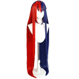 Peluca de pelo largo y liso azul y rojo resistente al calor para cosplay de <span class=keywords><strong>Alear</strong></span> de Fire Emblem Engage para mujer GAHC-071 - Product Image 3