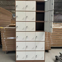 Casier métallique personnalisé Armoire d'école en acier 6 9 12 18 portes Casier penderie Casiers rangement pour étudiants avec pieds