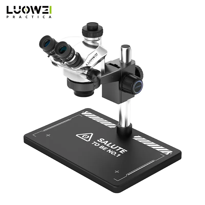 LUOWEI LW-TR02-B3TV 7-50X mikroskop cep telefonu tamir için büyük taban toz geçirmez mikroskop cep telefonu onarım eğitimi