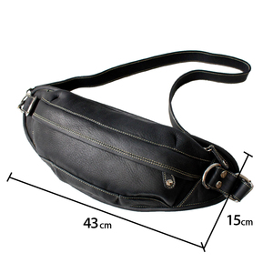 Bolso bandolera de piel de becerro auténtica con detalle de doble costura - Product Image 4