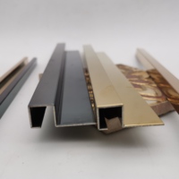 Bordures métalliques décoratives 304 316 en acier inoxydable, profilé de garniture de carreaux en forme de T pour meubles