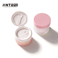 Emballages cosmétiques vides neufs, pots ronds en plastique avec couvercle à vis et joint hermétique, sérigraphiés pour crème pour le corps et le visage