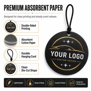 Diffuseur de parfum pour voiture personnalisé avec logo rond, différentes senteurs, parfum de voiture suspendu en papier, portable, longue durée - Product Image 3