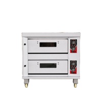 Four à pain autonome à 2 niveaux et 4 plateaux avec panneaux de commande doubles pour les cuisines de petit-déjeuner d'hôtel