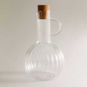 <span class=keywords><strong>Set</strong></span> di 2 Dispenser di Lusso per Olio e Aceto in Vetro Borosilicato Trasparente con Manico e Supporto in Legno di Acacia - Product Image 4