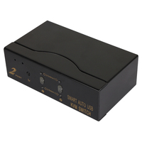 VCOM 2 Port USB VGA KVM Switch Komputer Ganda ke 1 Monitor Video FHD 1080P 60Hz dengan Remote Control IR