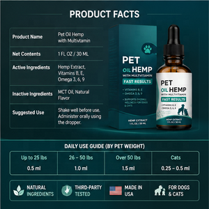 Gotas de Aceite de Semillas de Cáñamo para Perros y Gatos Dio OEM/ODM, Suplemento Herbal Multivitamínico para Mascotas de Todas las Edades, Cuidado de la Piel e Intestino - Product Image 4