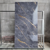 Panneau mural décoratif en PVC à motif marbré pour l'intérieur, finition haute brillance, imperméable, ignifuge, pour salle de bain, chambre à coucher, hôtel
