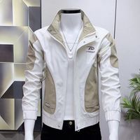 Veste bomber style coréen pour homme, coupe slim, courte, fine, avec fermeture éclair, imperméable, motif cœur, col montant, collection automne