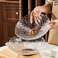 Plateau à fruits en verre multifonctionnel avec plateau de drainage pour la cuisine, le salon, le bureau à domicile, présentoir à bonbons, plat de service