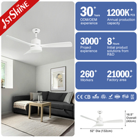 Ventilateur de plafond 1stshine ABS Blade de style européen, écologique, avec commande vocale, assistant intelligent pour la maison, qualité durable, avec lumière
