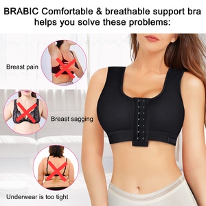 Soutien-gorge de compression post-chirurgical pour femmes, fermeture avant, gaine amincissante, pour post-opératoire, augmentation mammaire, mastectomie, ou après <span class=keywords><strong>cancer</strong></span> du sein - Product Image 3