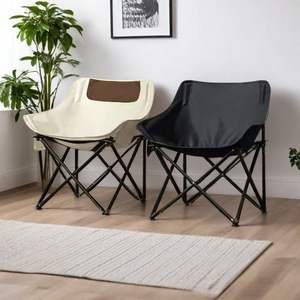 เก้าอี้พับพนักพิงต่ำแบบพกพา 68x44x58 ซม. สำหรับสวนกลางแจ้ง เก้าอี้พับสำหรับตั้งแคมป์ปิกนิก - Product Image 1