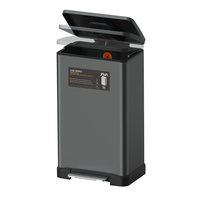 Cubo de Pedal de paso de pie de acero inoxidable rectangular, tamaños de 12L-45L, tipo de presión superior abierta para recolección de basura pública de Hotel