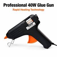 Pistolet à colle chaude électrique professionnel 40W en plastique, chauffe rapide, diamètre 7/16, température unique, pour bricolage, artisanat, décoration et réparation