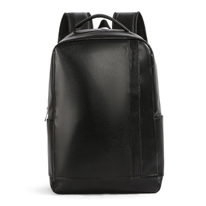 Men's <b>Backpack</b> <b>Large</b> Capacity 15 Inches Laptop Business Travel Solid Color Black - Product Image 1