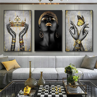 HAOWAI HAOWAI OEMODM Lot de 3 tableaux muraux abstraits africains à motif de figures humaines pour chambre à coucher, décoration murale moderne, impression sur toile