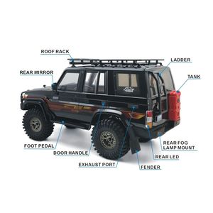 RGT 1/10 2.4G עמיד למים 4x4 RC משאית LC76 מציל כלי רכב מחוץ לכביש משאית Rock Crawler צעצועים מודלים ללא סוללה EX86190 - Product Image 3