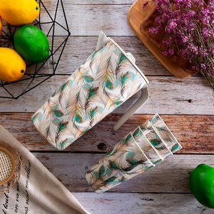 Flamingo sợi tre Bình nước nhựa bình với xử lý và nắp cho trà cà phê nước ép cốc - Product Image 5