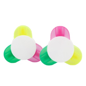 Promoción al por mayor: Juego de rotuladores Kawaii de punta oblicua multicolor con embalaje suelto de plástico Heada, amarillo/verde/rosa - Product Image 5