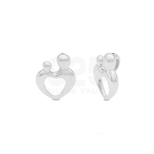 Precios Fantásticos, Diferentes Tamaños, Colgante de Plata de Ley 925 con Doble Cúpula y Corazón Abierto, Plateado, para Mujer, a la Moda - Product Image 1