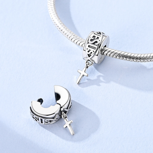 Colgante Religioso de Plata 925 con Cruz para Mujer, Compatible con Pulseras de Cuentas Originales, Joyería de Moda DIY - Product Image 6