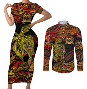POD Dropshipping Papua New Guinea Matching <strong>Clothes</strong> for Couples Bodycon Dresses for Ladies and Png Shirt - Product Image 5