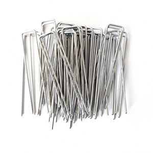 Горячая распродажа, U-образные стальные садовые колья, гладкие, с хвостовиком, ландшафтные скобы для барьерной ткани, насадка, шланг для замачивания, оцинкованный гвоздь - Product Image 1