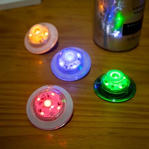 Miễn phí mẫu tùy chỉnh RGB flash LED Coaster ABS Light-up chai cơ sở cho đồ uống bên thanh ramadan tốt nghiệp Ngày Valentine - Product Image 1