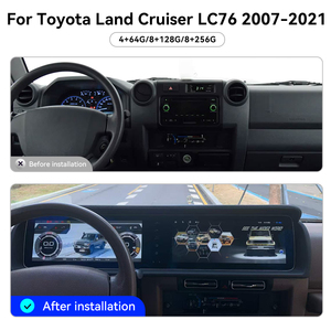 ZWNAV Écran double 24,6 pouces pour <span class=keywords><strong>Toyota</strong></span> Land Cruiser LC70 LC76 LC79 2007-2024 Autoradio Android Tableau de bord numérique - Product Image 4