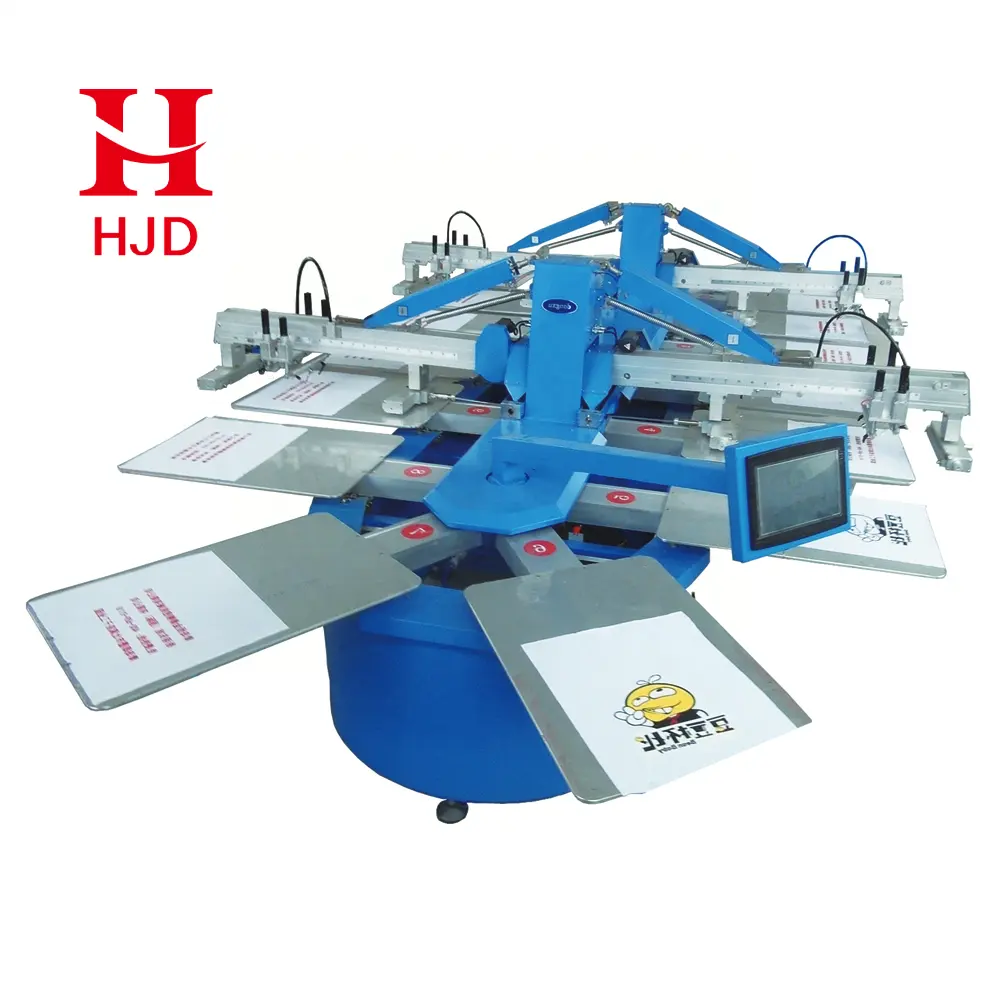 High Speed 8 Colors T-shirt Oval Automatic Screen Printing Machine For Sales to All over the world buyers